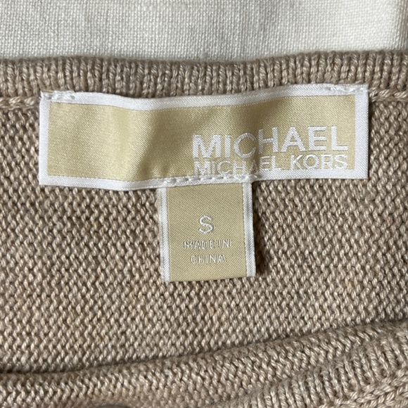 Michael Kors Tan Long Sleeve Long Sweater Boat Neck Side Zip Lightweight Small - Picture 4 of 10